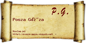 Posza Géza névjegykártya